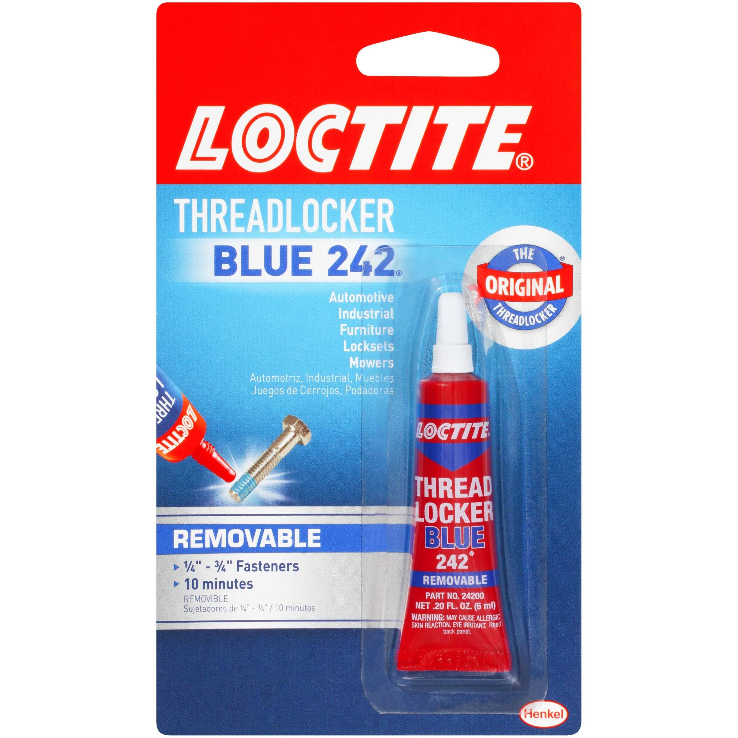 Loctite Heavy Duty Threadlocker, 0.2 oz, Blue 242, Single, Size: 0.2 fl. oz (Pack of 1)