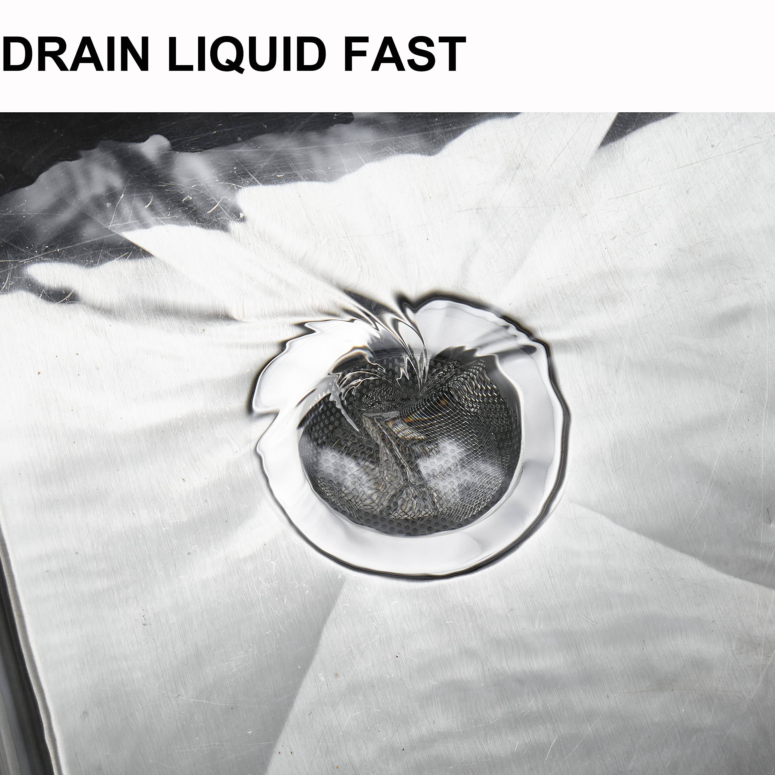 Kitchen Sink Strainer Stainless Steel, LASSHSWA Kitchen Sink Drain Strainer, Sink Strainers for Kitchen Sinks with Large Wide Rim 4.5