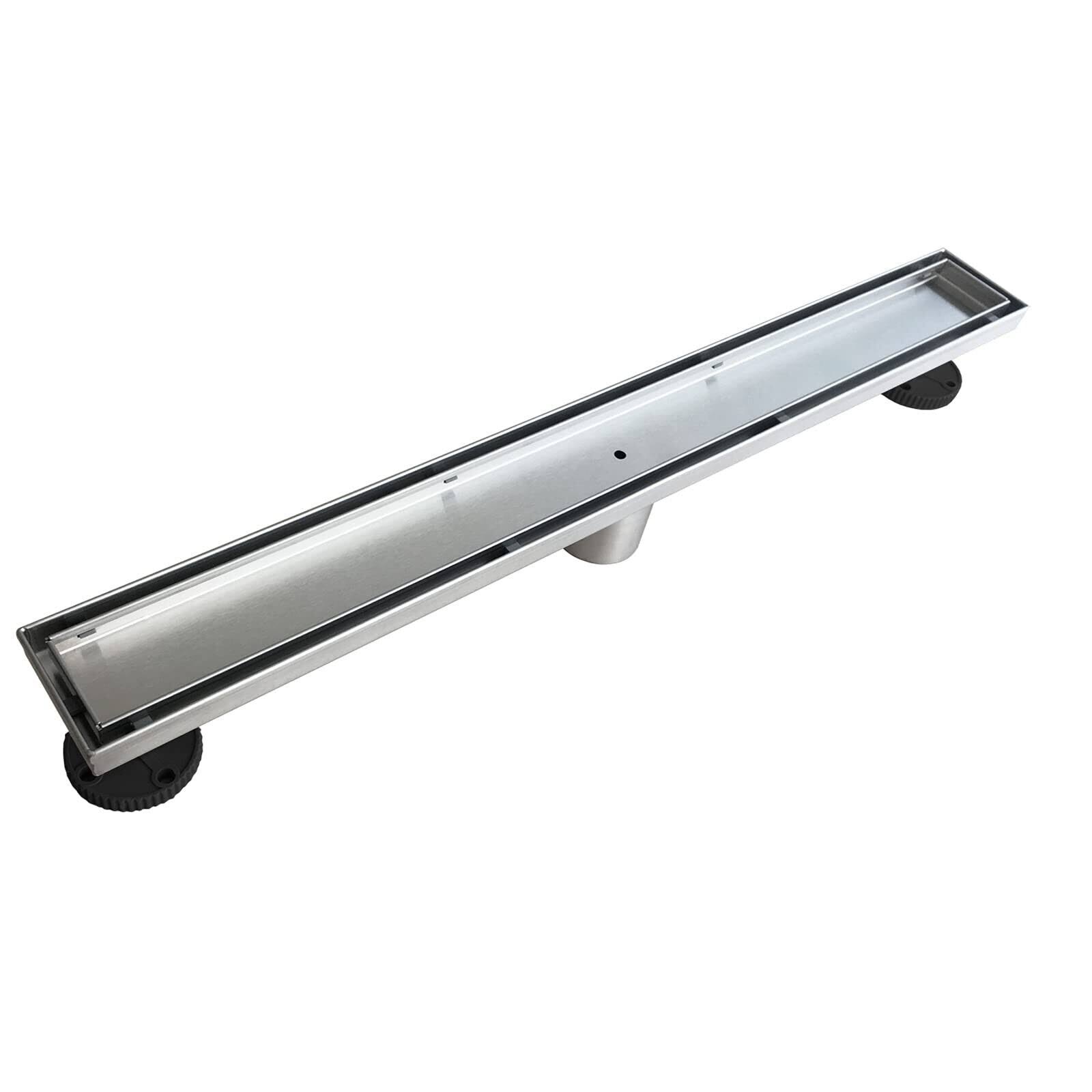 Neodrain 24-Inch Linear Shower Drain with Tile Insert Grate, Professional Brushed 304 Stainless Steel Rectangle Shower Floor