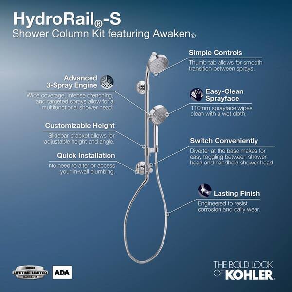 HydroRail-S Shower Column Kit