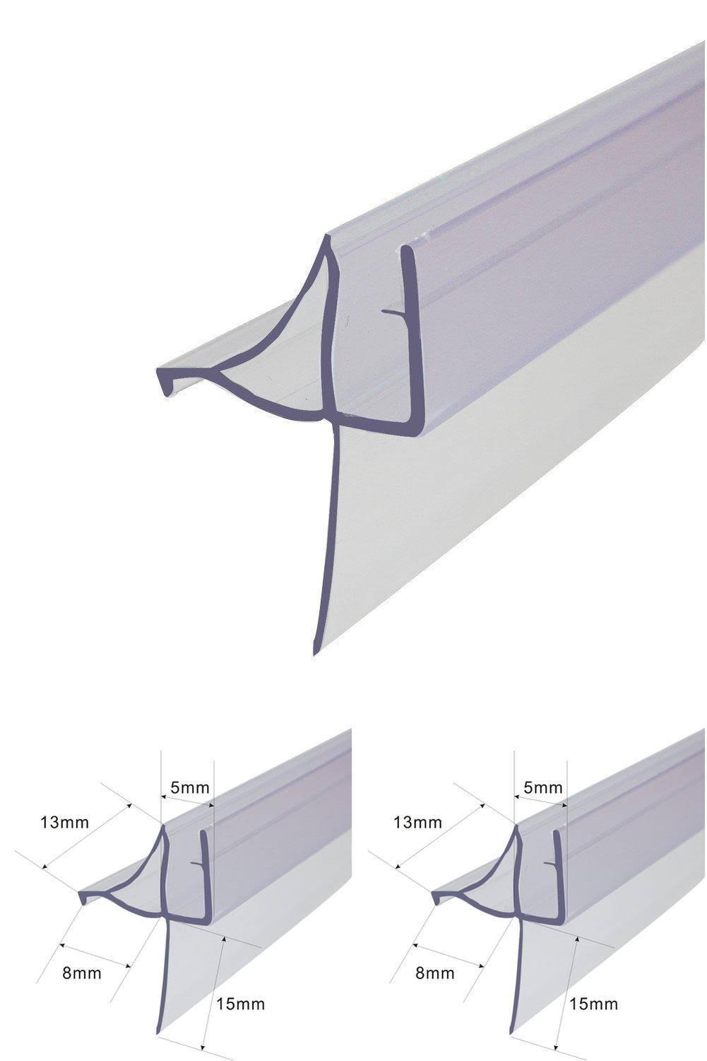 MFYO Frameless Shower Door Bottom Seal for 3/16-Inch Glass,36-Inch Long, Vinyl, Clear