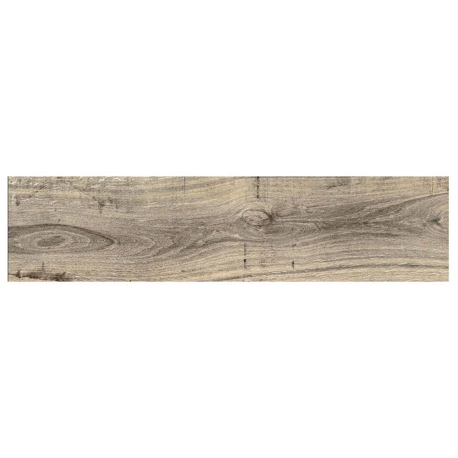 GBI Tile & Stone Inc. Madeira Buff 6-in x 24-in Glazed Ceramic Wood Look Floor and Wall Tile