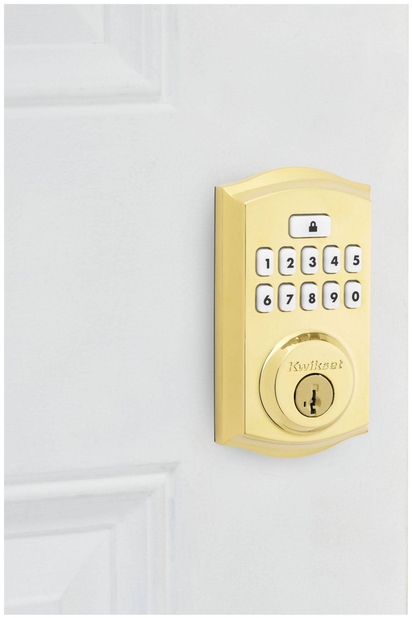 Kwikset SmartCode Polished Brass Metal Electronic Deadbolt