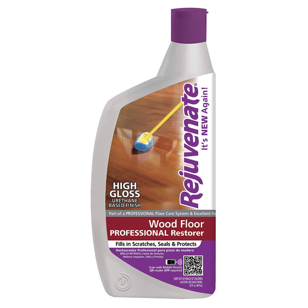 Rejuvenate Professional Wood Floor Restorer with Durable High Gloss Finish Non-Toxic Easy Mop on Application- 32 Ounces 32oz
