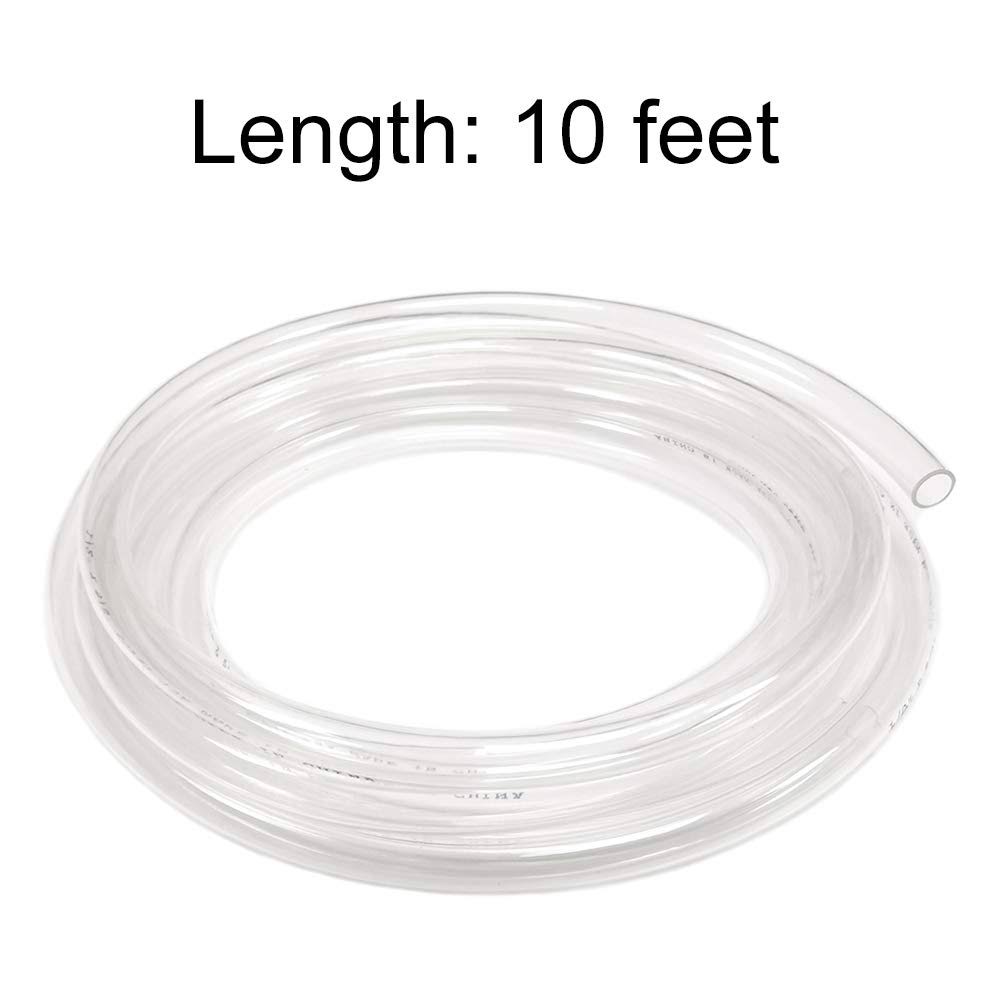 Eastrans Clear Vinyl Tubing Flexible PVC Tubing Hybrid PVC Hose Lightweight Plastic Tubing by 1/2 inch ID 10-Feet Length