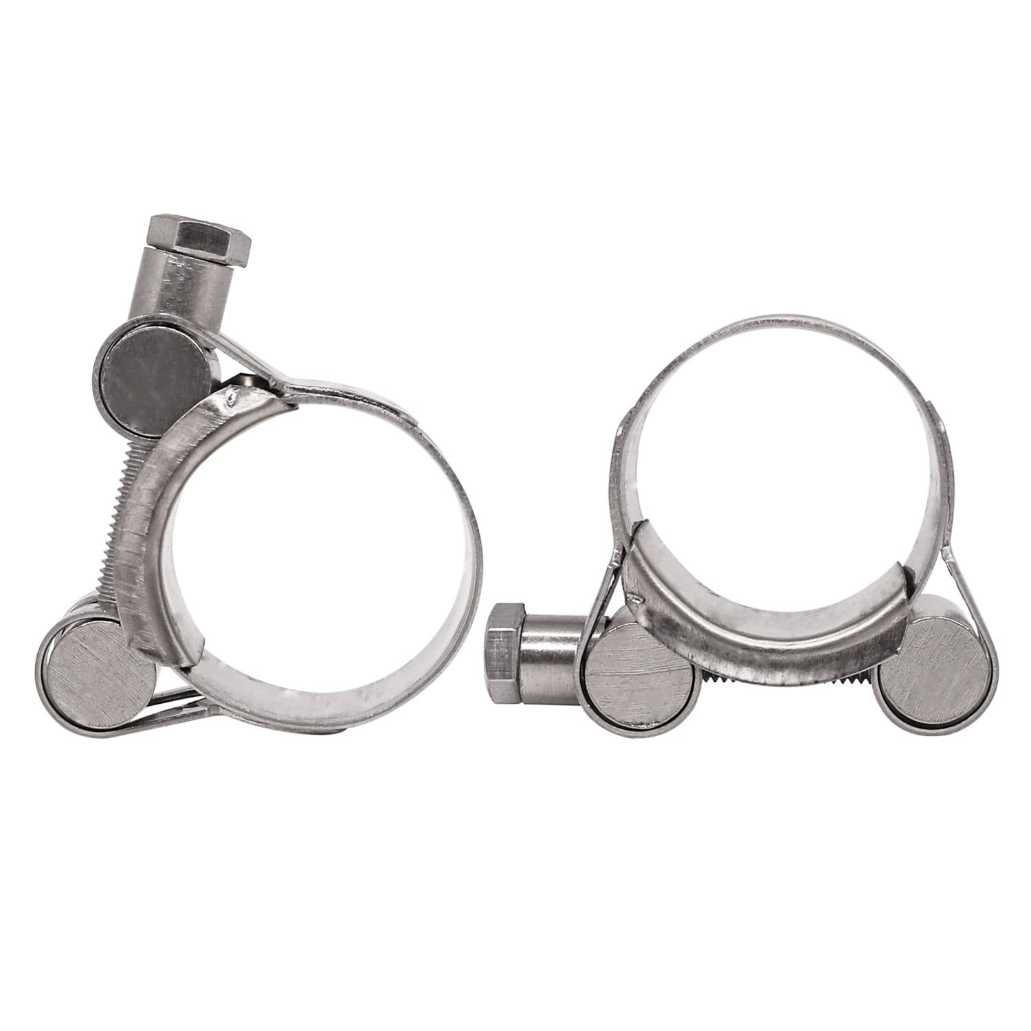 AKIHISA T-Bolt Hose Clamps,304 Stainless Steel Heavy Duty Adjustable Tube Clamps (17-19mm 4Pack)