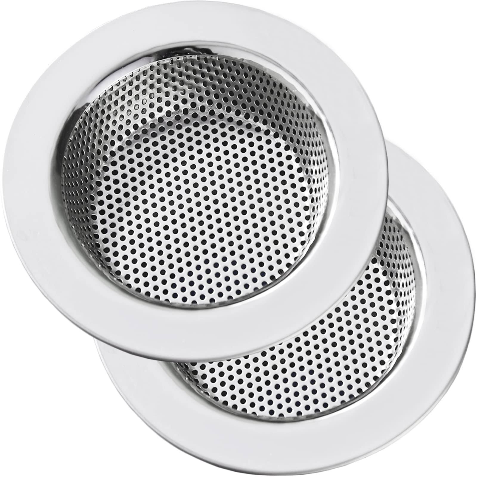 Kitchen Sink Strainer Stainless Steel, LASSHSWA Kitchen Sink Drain Strainer, Sink Strainers for Kitchen Sinks with Large Wide Rim 4.5