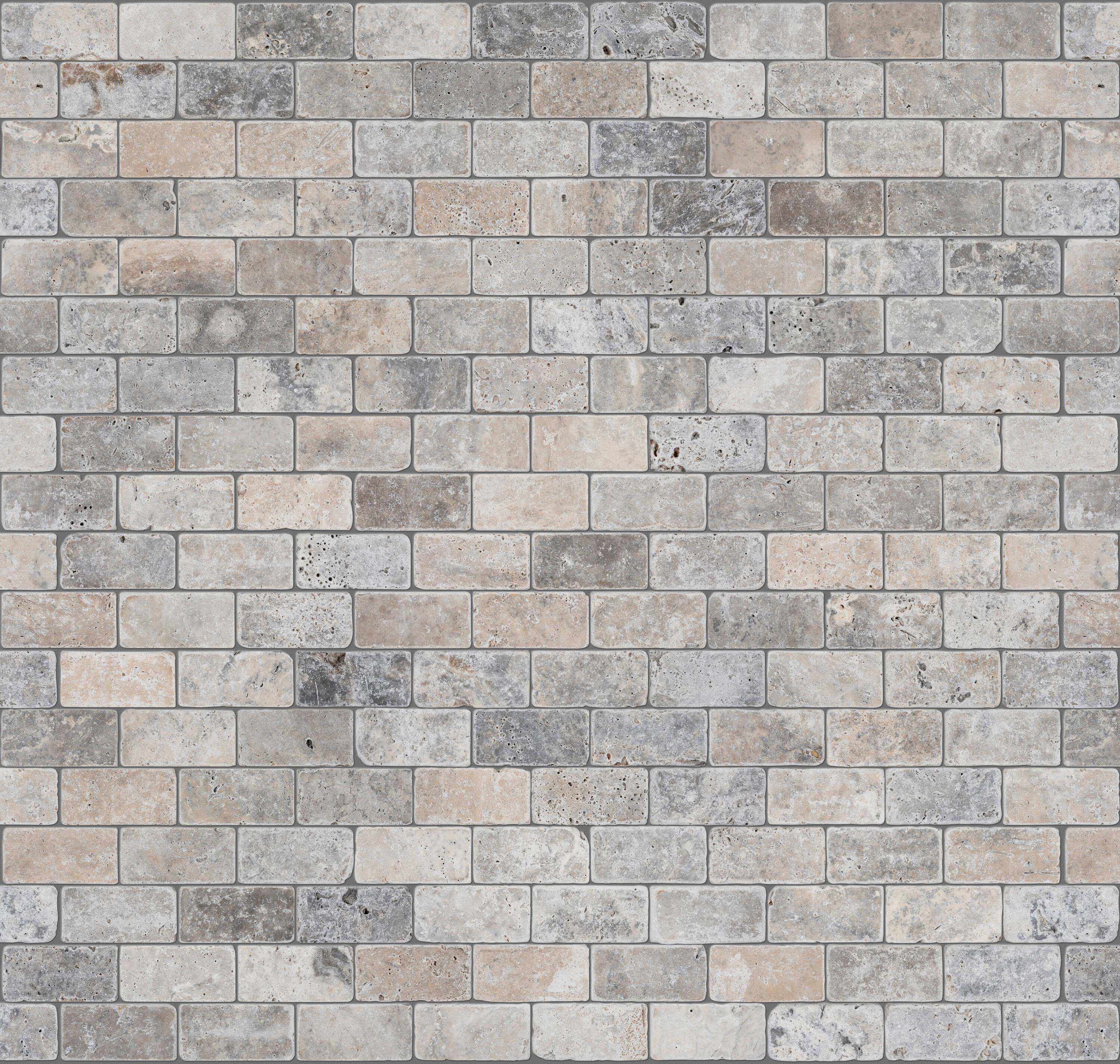 Satori Silver Crescent 12-in x 12-in Tumbled Natural Stone Travertine Brick Subway Wall Tile (1-sq. ft/ Piece)