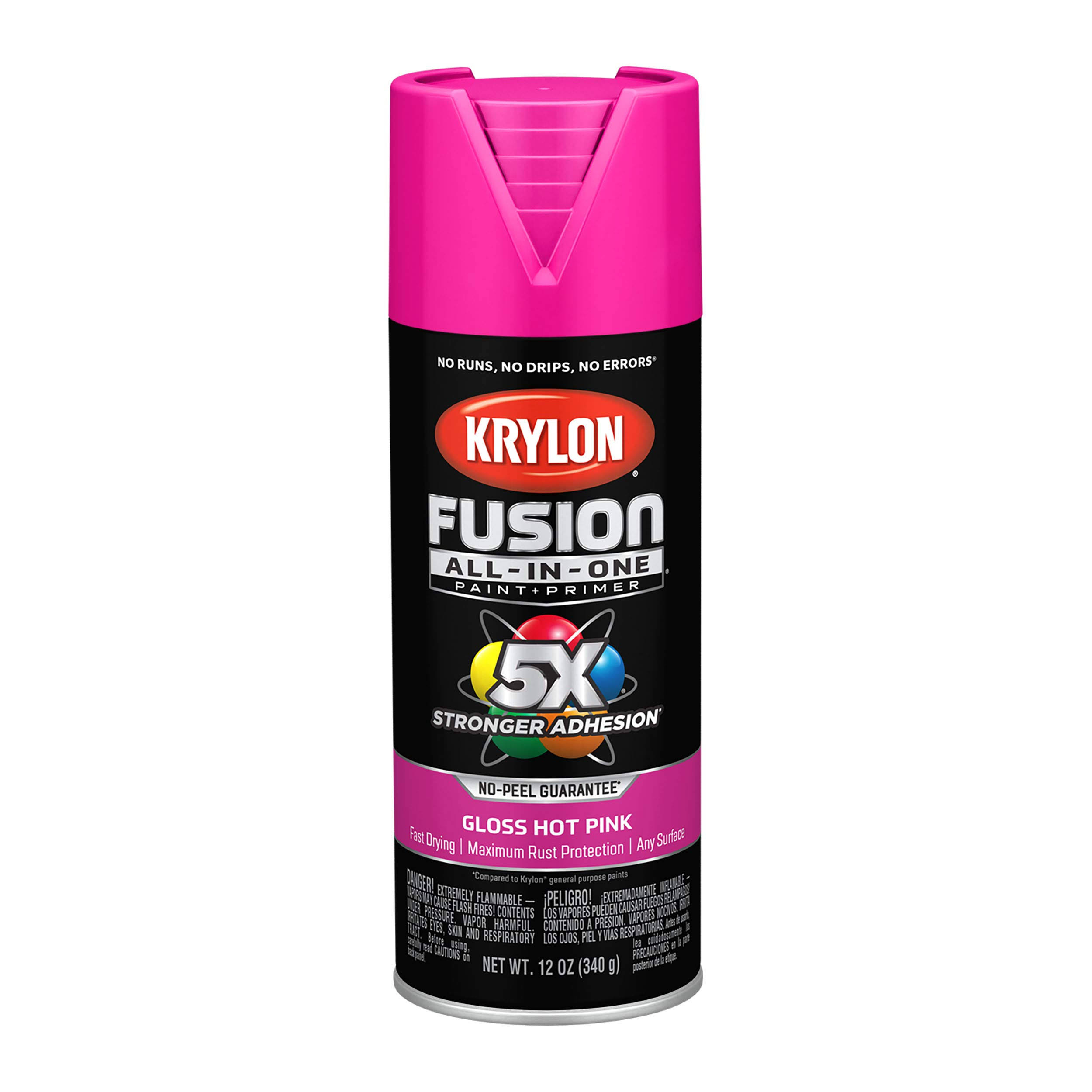 Krylon Fusion All-in-One Spray Paint, Gloss, Hot Pink, 12 oz.