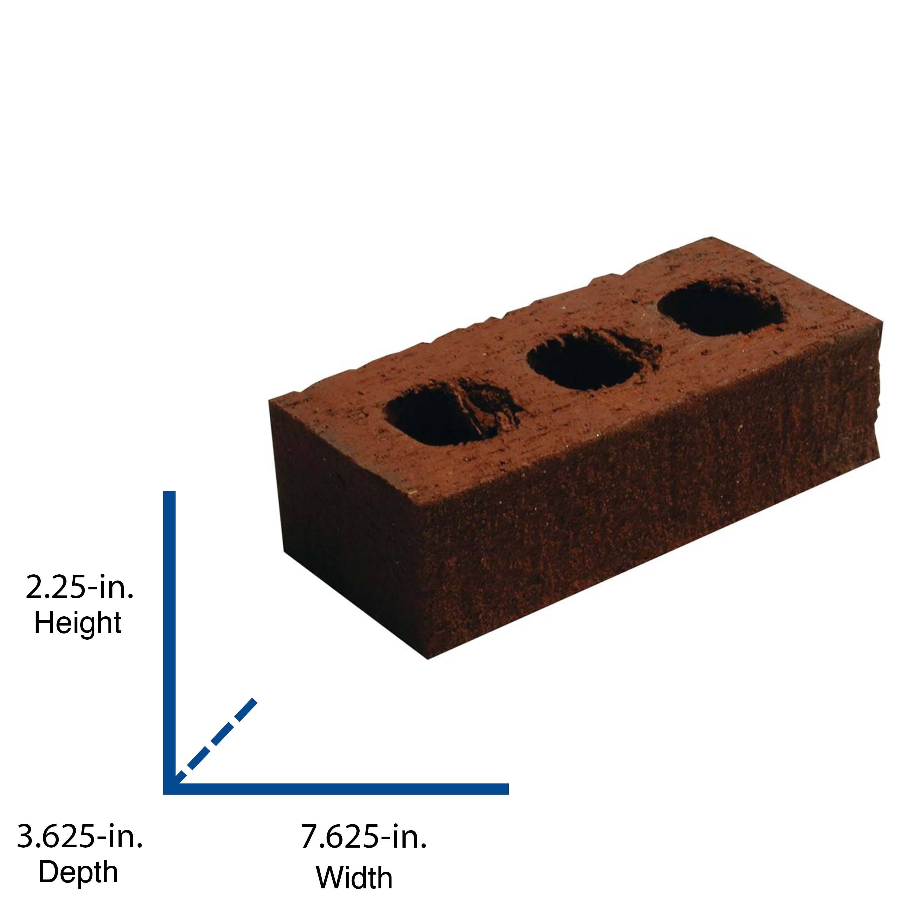 Oldcastle 8-in x 4-in Clay Red Cored Standard Brick | 600370