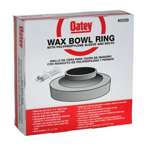 Oatey Wax Bowl Ring with Polyethylene Sleeve and Bolts, Size: Standard
