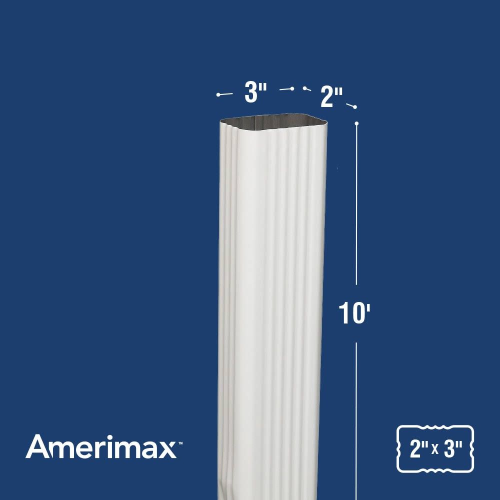 Amerimax 120-in White Aluminum Downspout
