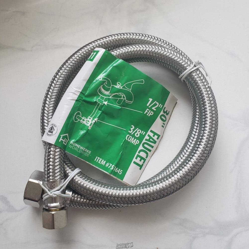 Homewerks Worldwide 7223-30-38-2 Faucet Connector, Stainless Steel, 30