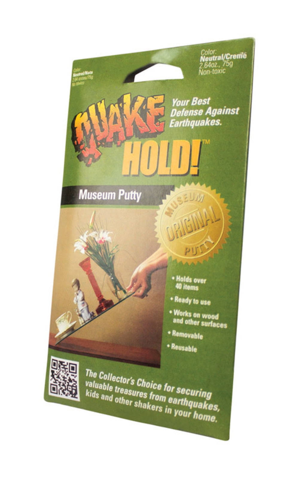 Quake Hold Adhesive Putty, White- 2.7 oz