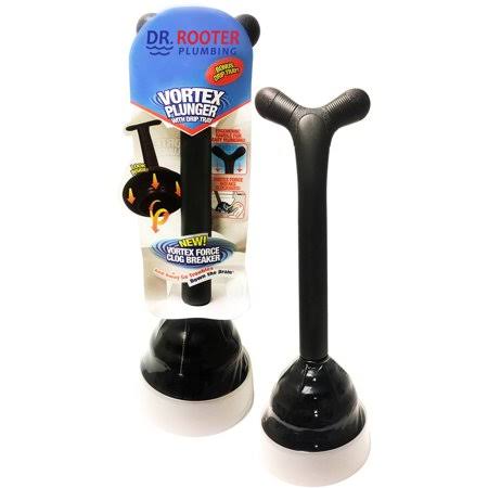 Dr. Rooter Vortex Toilet Plunger, Size: 7 inch x 7 inch x 21 inch, Gray