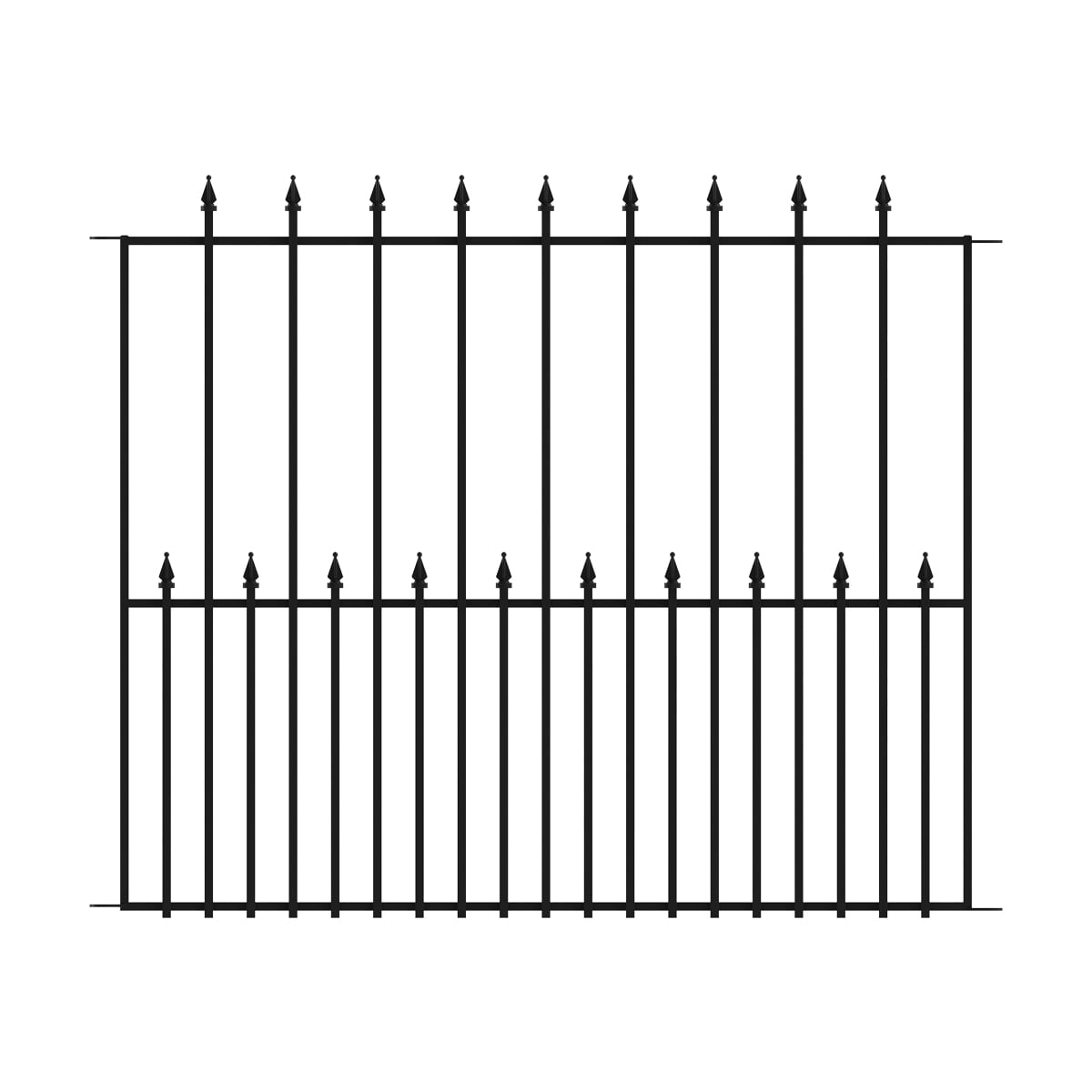 No Dig Grand Empire 3.37-ft H x 4.12-ft W Black Steel Pressed Point Decorative Fence Panel | 504018