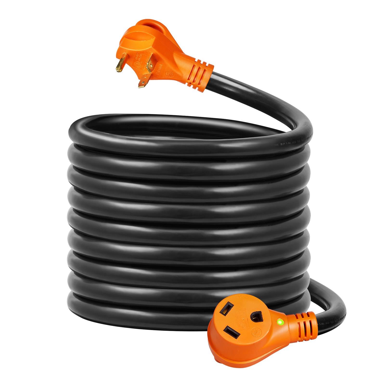 VEVOR 25ft RV Extension Cord Power Cord 30Amp NEMA TT-30R/NEMA TT-30P ETL Listed