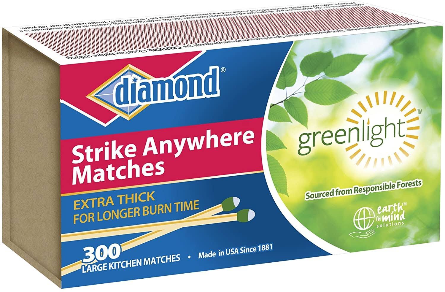Diamond Green Light Strike Anywhere Matches- 300 count
