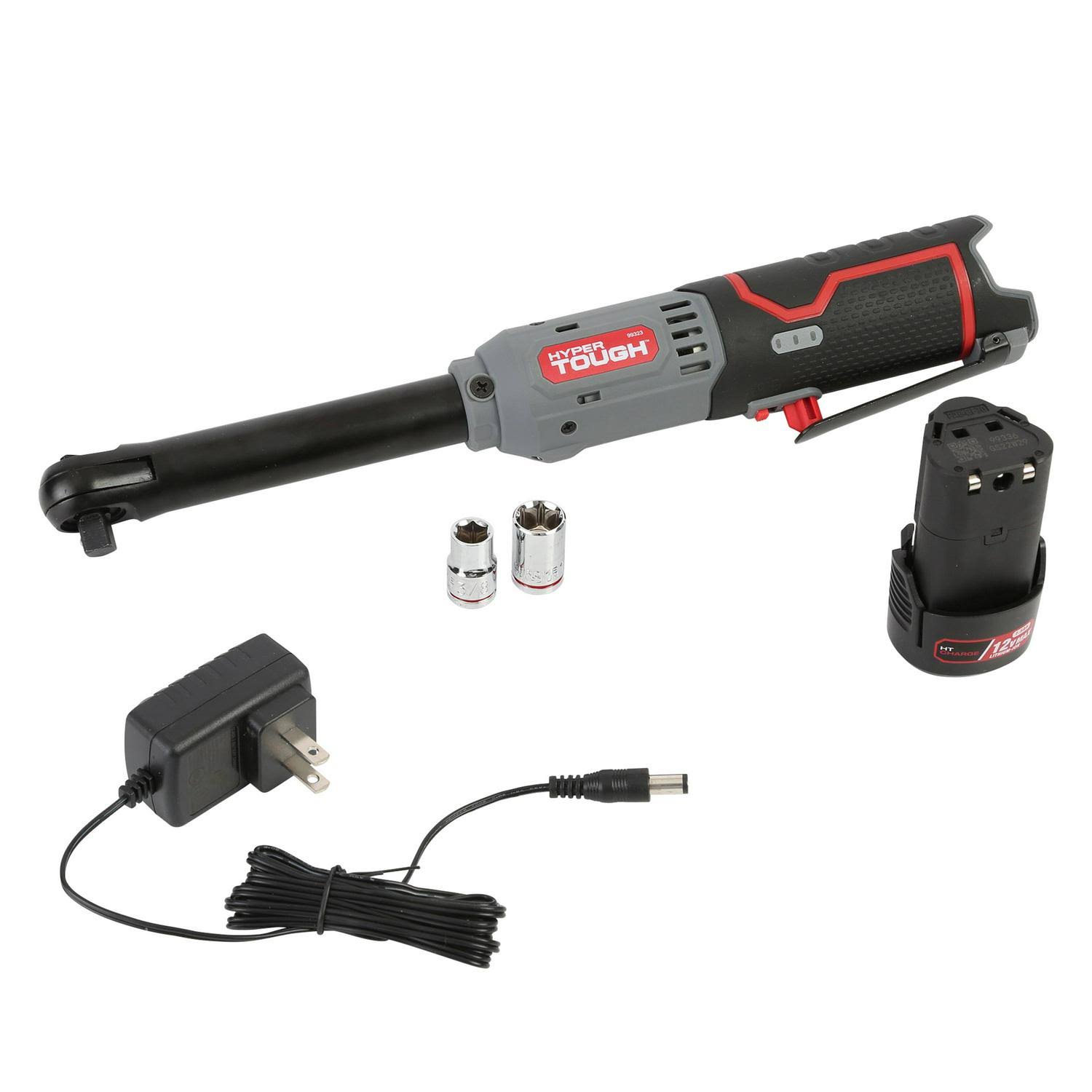 Hyper Tough 12V MAX* 3/8-in Lithium-Ion Cordless Extended Reach Ratchet with 1.5Ah Battery and Charger, 99323