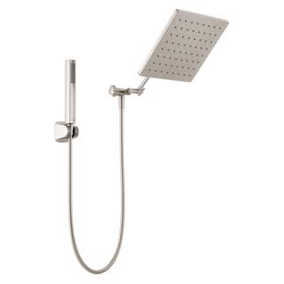 Delta Universal Showering Components: 10 inch Raincan Shower Head & Hand Held Combo with Adjustable Extension Arm SpotShield Brushed Nickel