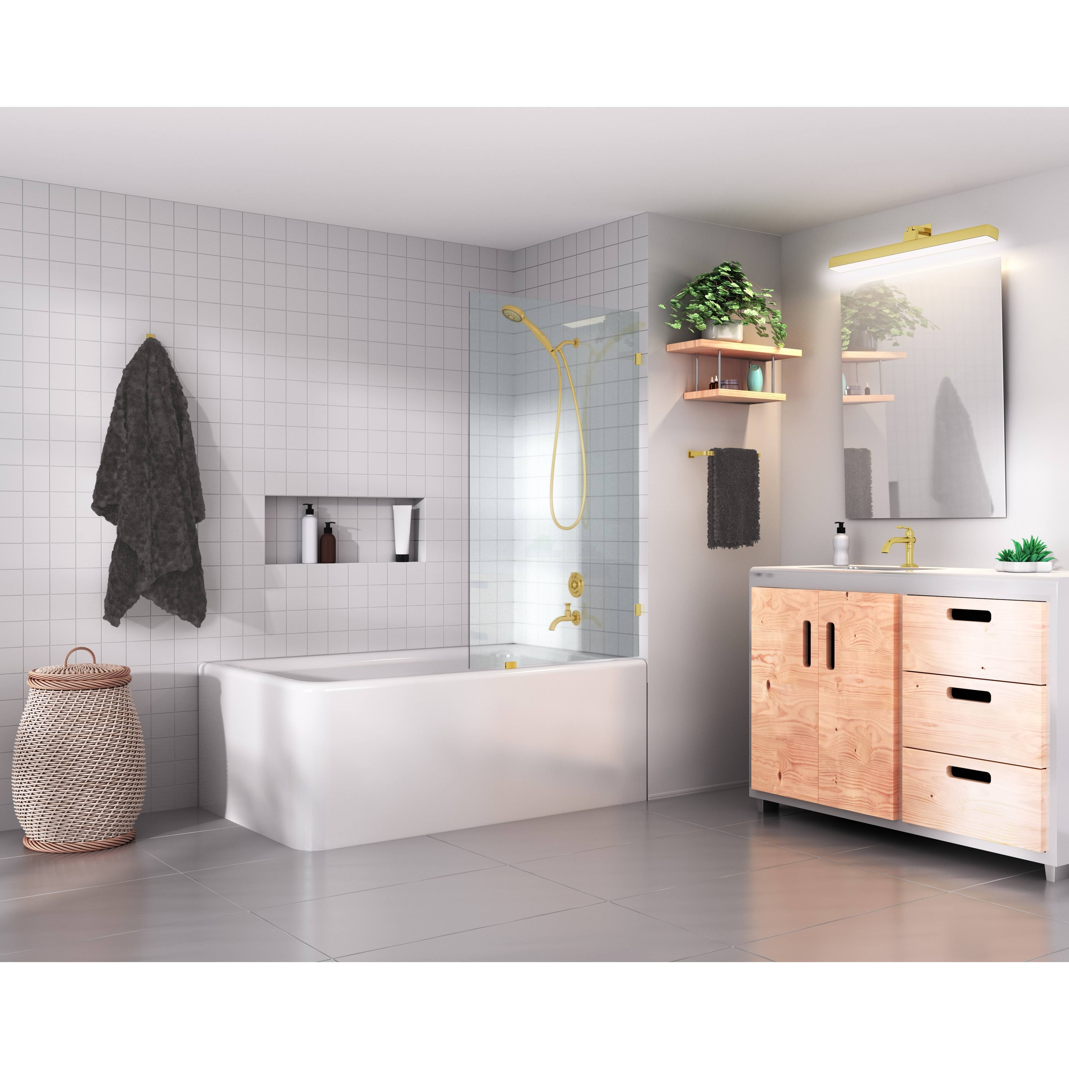 Glass Warehouse 58.25 in. x 21 in. Frameless Shower Bath Fixed Panel