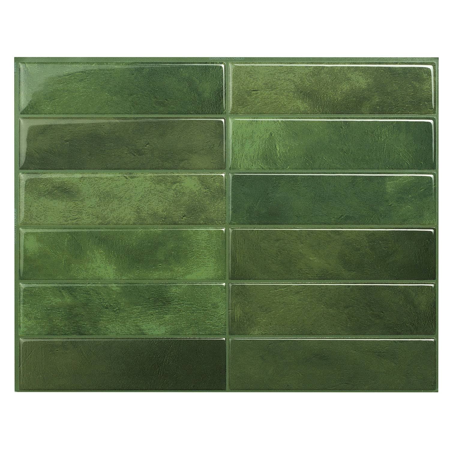 Smart Tiles Morocco Sefrou 11.43 in. x 9 in. Peel and Stick Backsplash for Kitchen, Bathroom, Wall Tile 4-Pack- Green