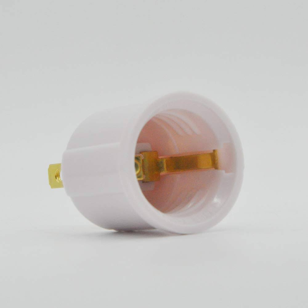 Outlet to Socket Adapter, Plug-In Light Socket, Convert Outlet to Light Bulb Socket, Polarized 2-Prong Outlet to E26 E27 Screw Base Bulb Socket, 660