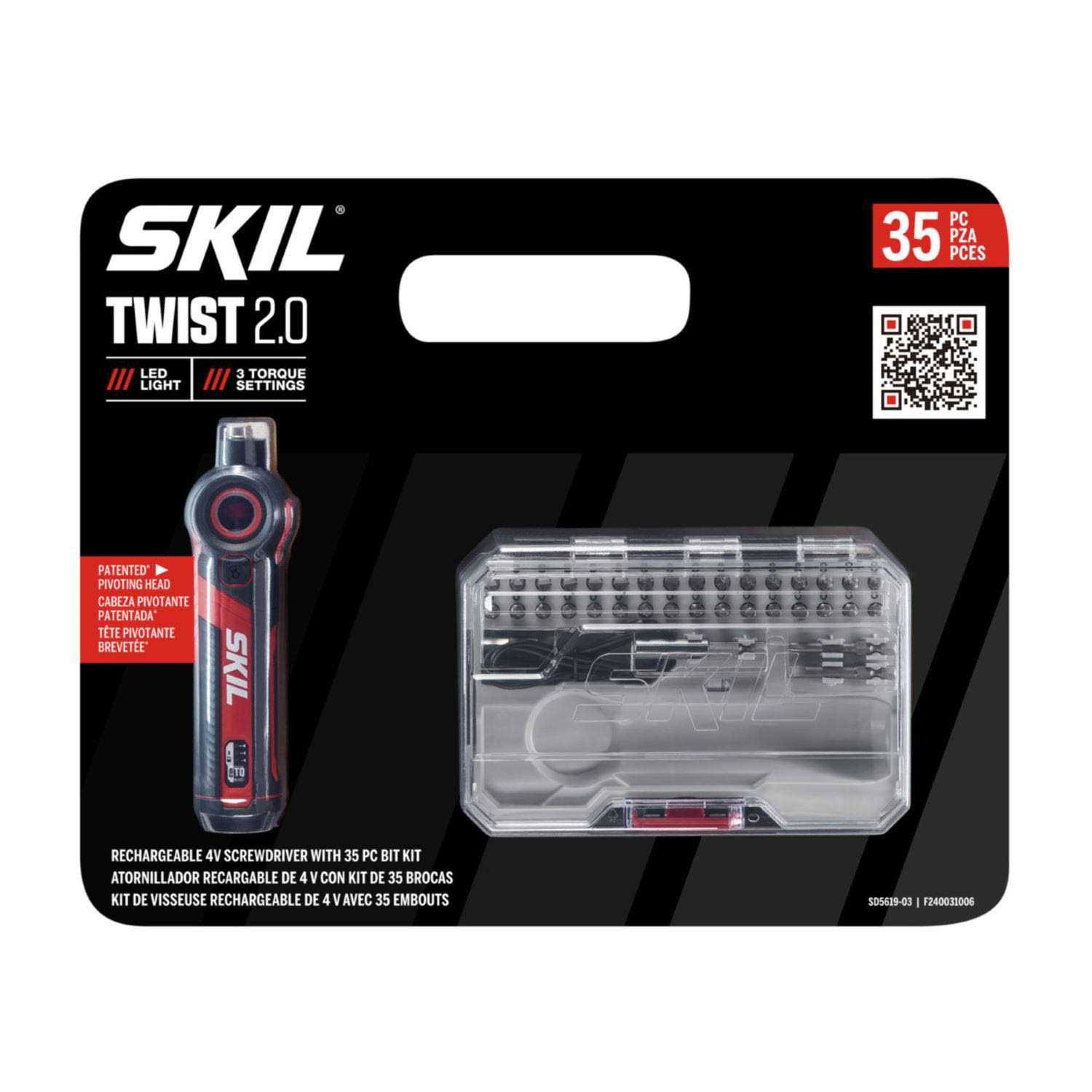 Skil 4V Rechargeable Screwdriver with 35-Piece Bit Kit