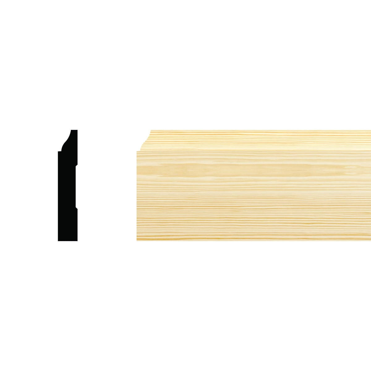 9/16-in x 3.25-in x 8-ft Unfinished Pine Baseboard Moulding WM623