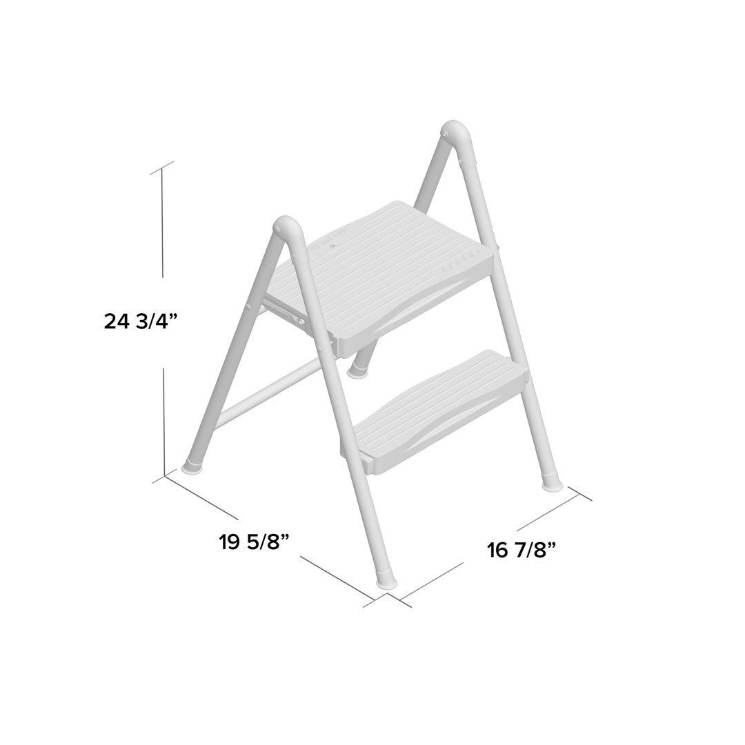 Cosco Steel/Resin Folding Step Stool, Platinum/Black