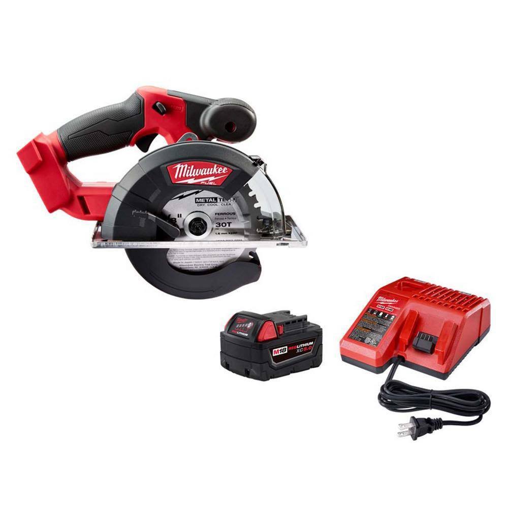 Milwaukee M18 Fuel 18-Volt Lithium-Ion Brushless Cordless Metal Cutting 5-3/8 in. Circular Saw with (1) 5.0Ah Battery & Charger
