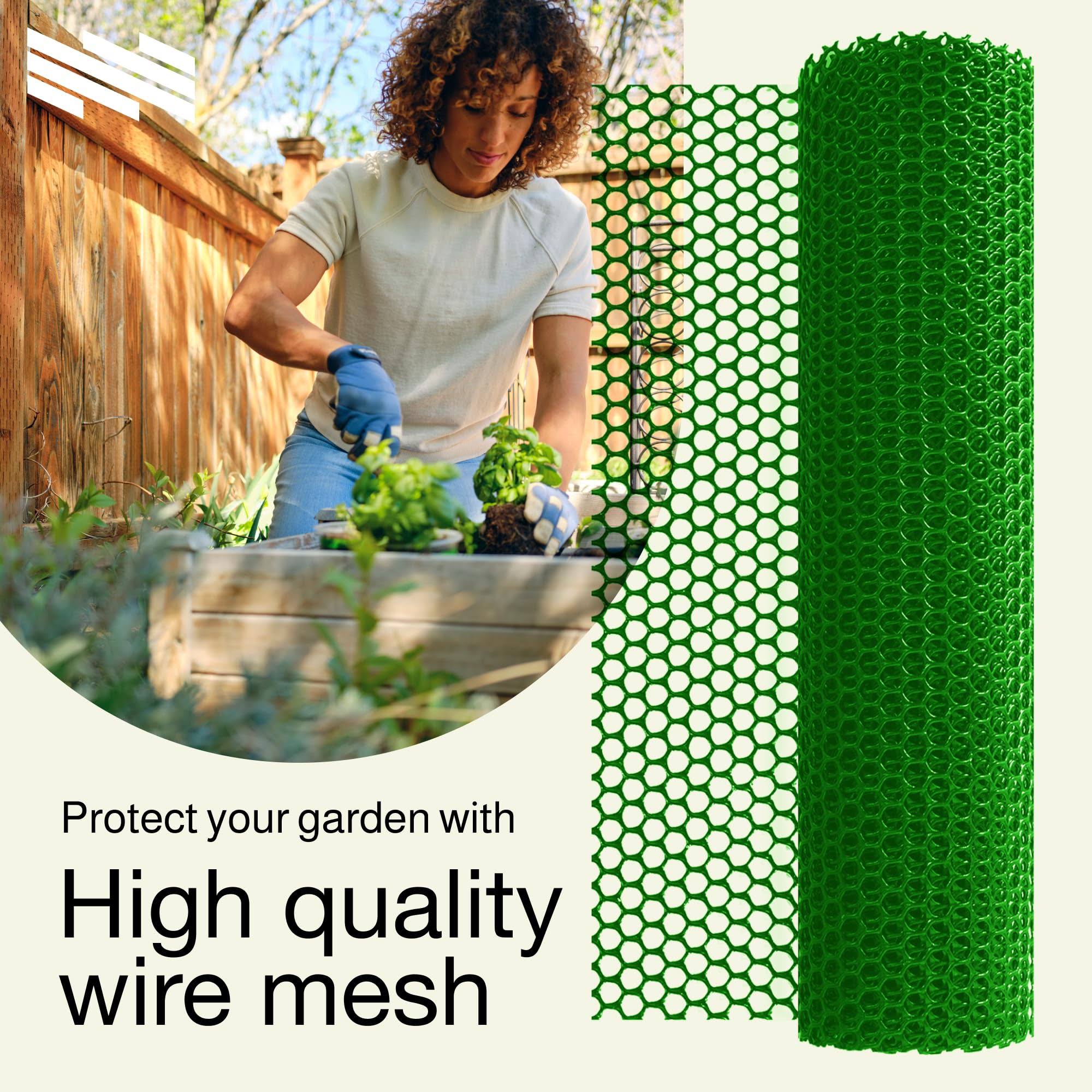 MAPORCH Green Plastic Wire Mesh Fence 157in x 10ft Roll- Ideal for Poultry, Dogs, Rabbit, Snake Barrier & Gardening- Durable P