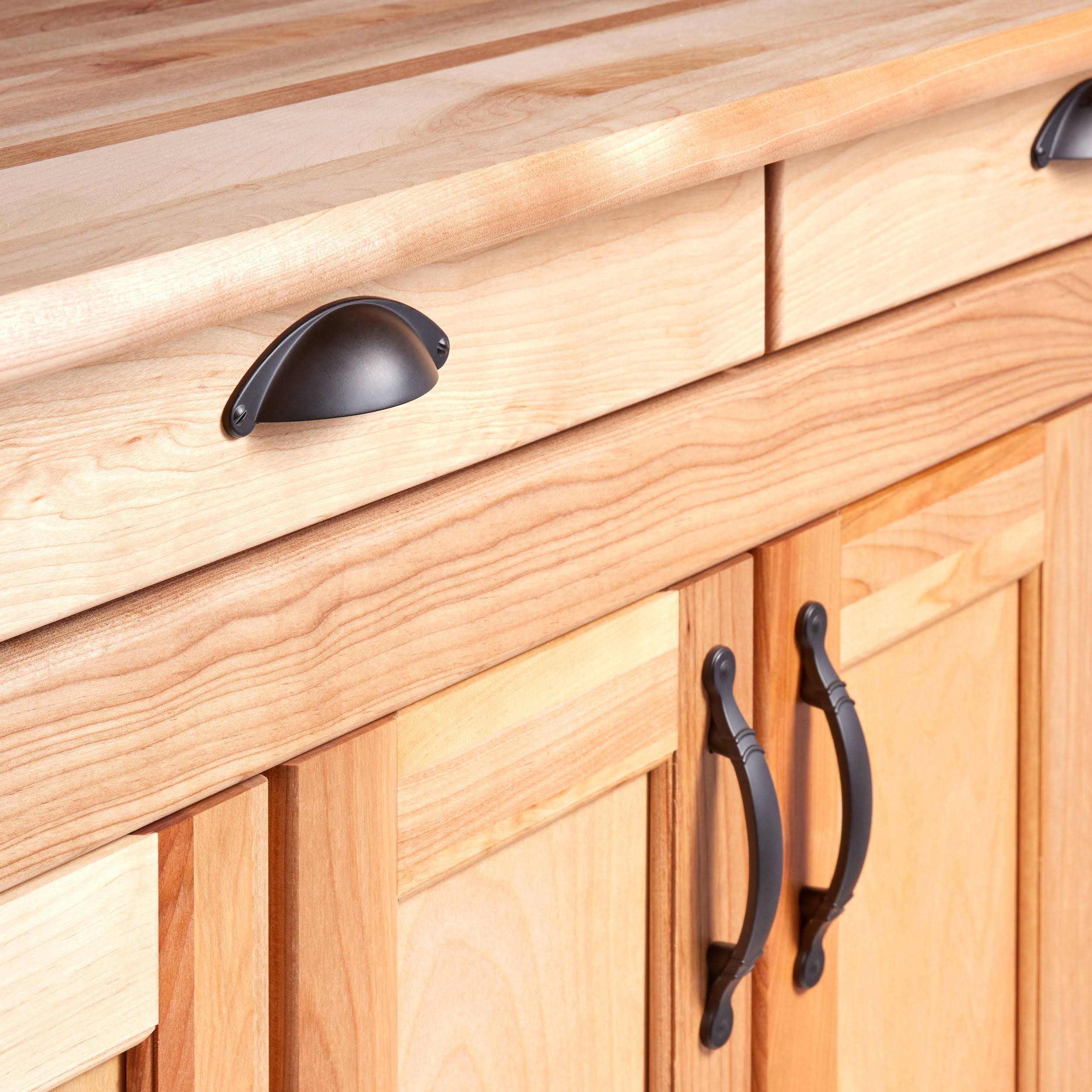 Allen + Roth 2-1/2-in Center to Center Matte Black Arch Cup Drawer Pulls