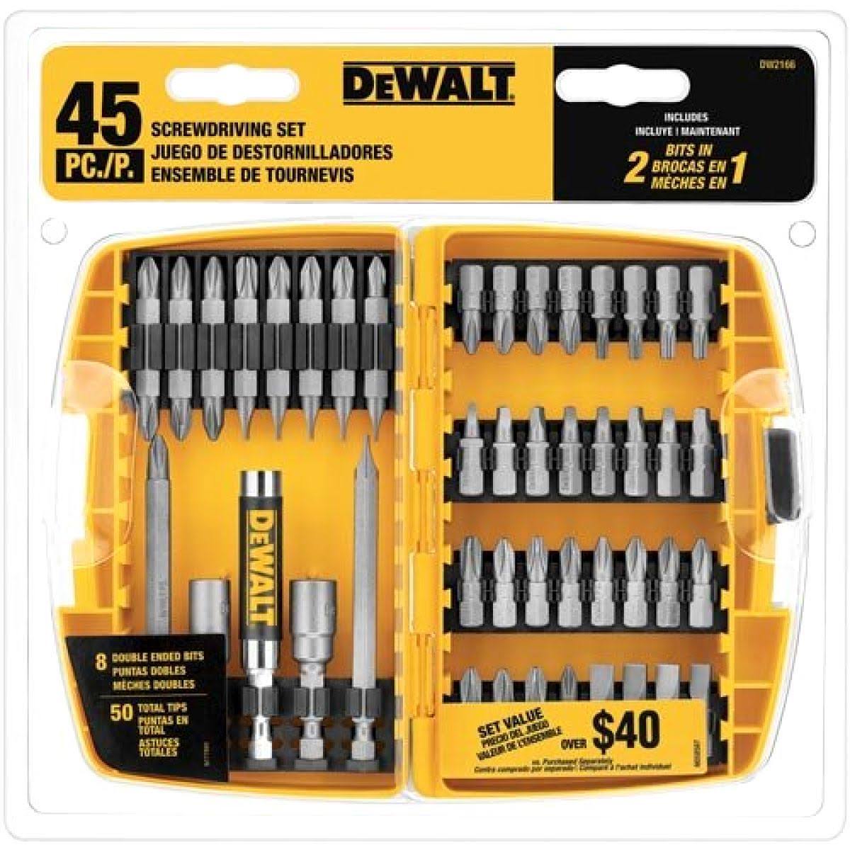 DeWalt DW2166 45 Piece Screwdriving Set with Tough Case