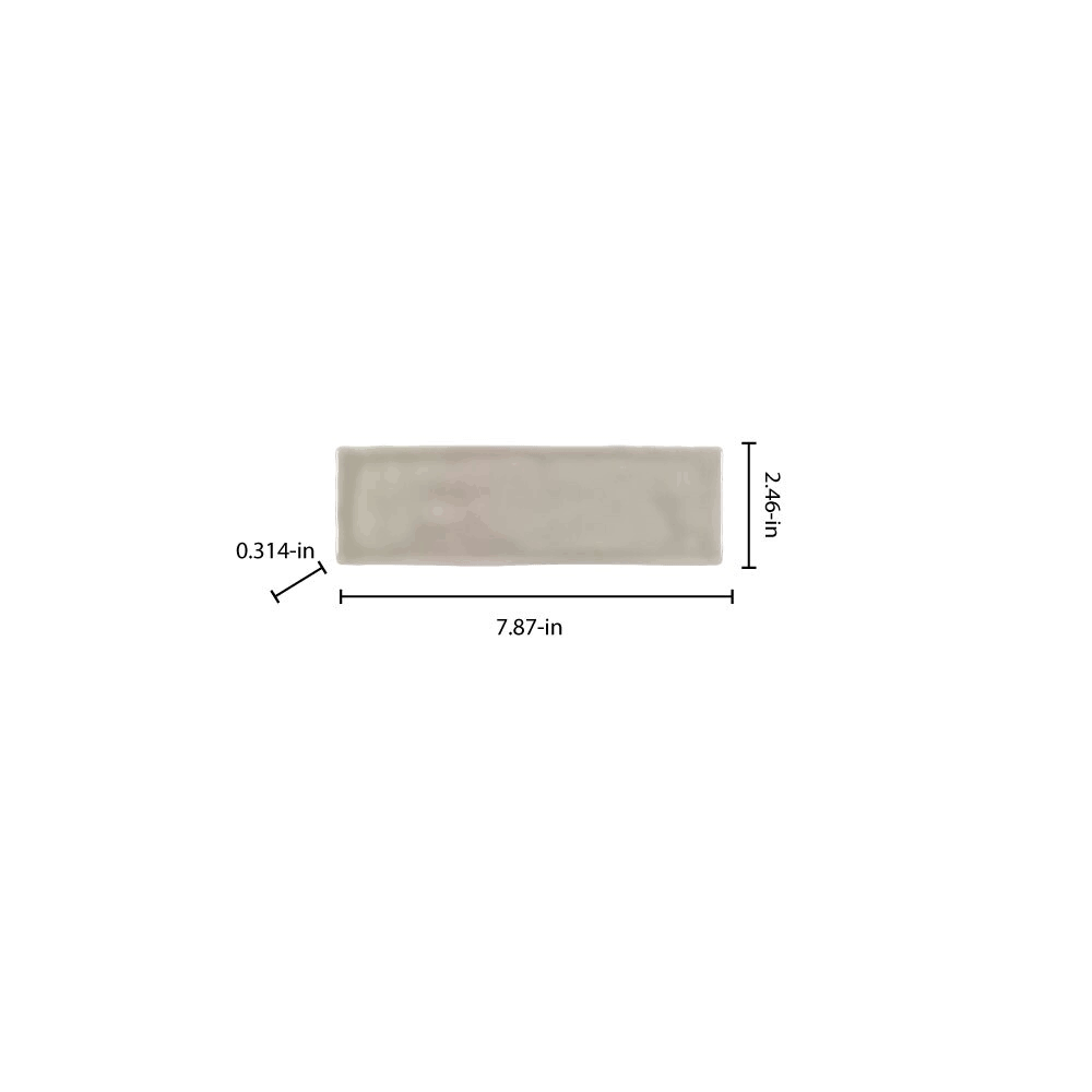Boutique Ceramic Boutique Crafted Greige 2-1/2-in x 8-in Glazed Ceramic Subway Wall Tile (0.13-sq. ft/ Piece) | LWBOUT2508GRGE
