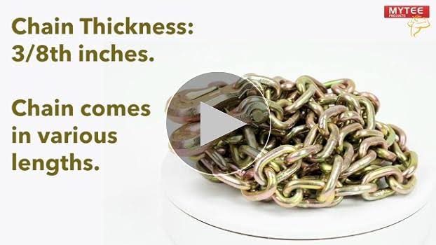 Mytee Products 3/8 inch x 16 ft Grade 70 Binder Chain with Clevis Grab Hooks- G70 Transport Tow Chain- 6,600 lbs Working Load Limit