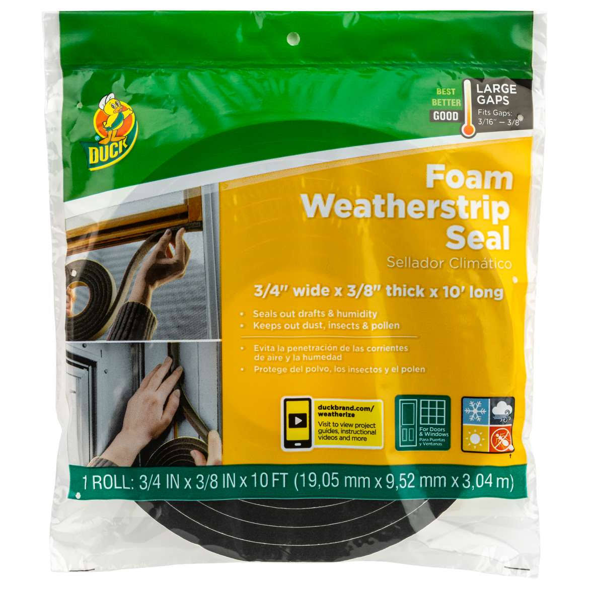 Duck Large Gap Foam Weatherstrip Seal