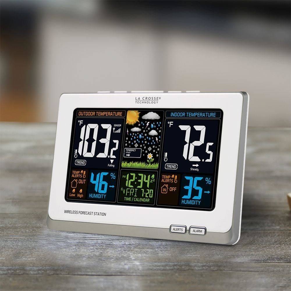 La Crosse Technology Wireless Atomic Digital Color Forecast Station with Alerts, White
