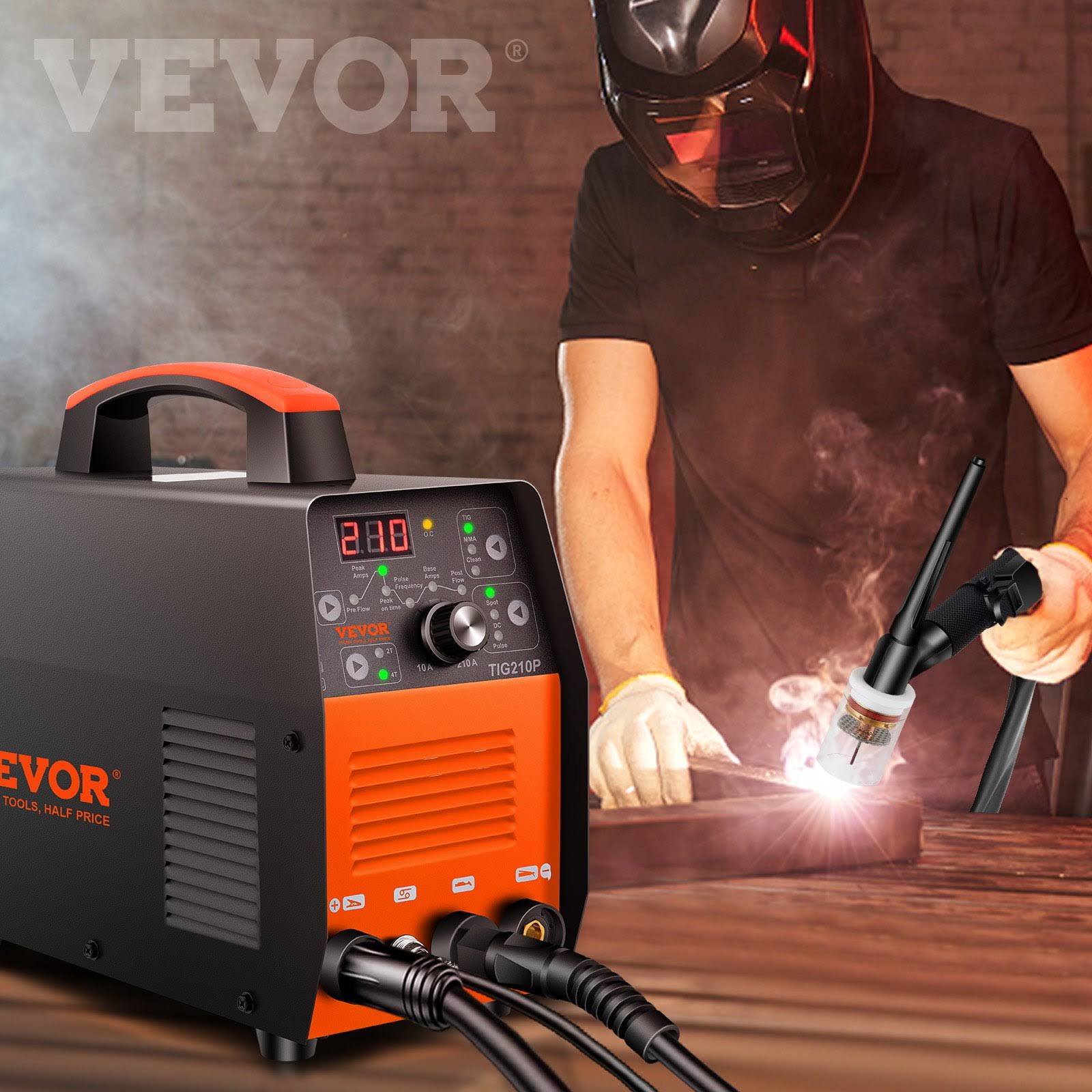 VEVOR 3 in 1 TIG Welder HF TIG Arc Clean Welding Machine 210Amp with Pulse & Torch DHJSHHDQXMCMC7DWLV5