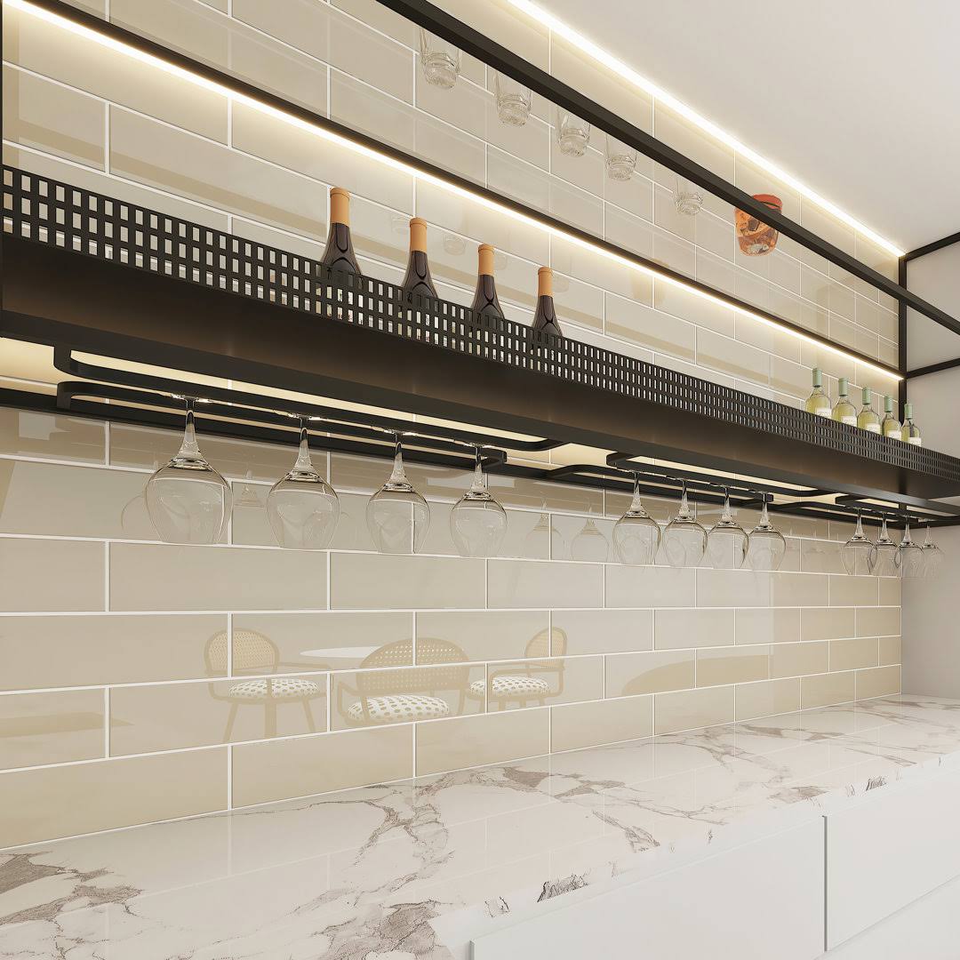 Giorbello Light Taupe 4x12 Glass Subway Tile- 5 Sq. ft. Case