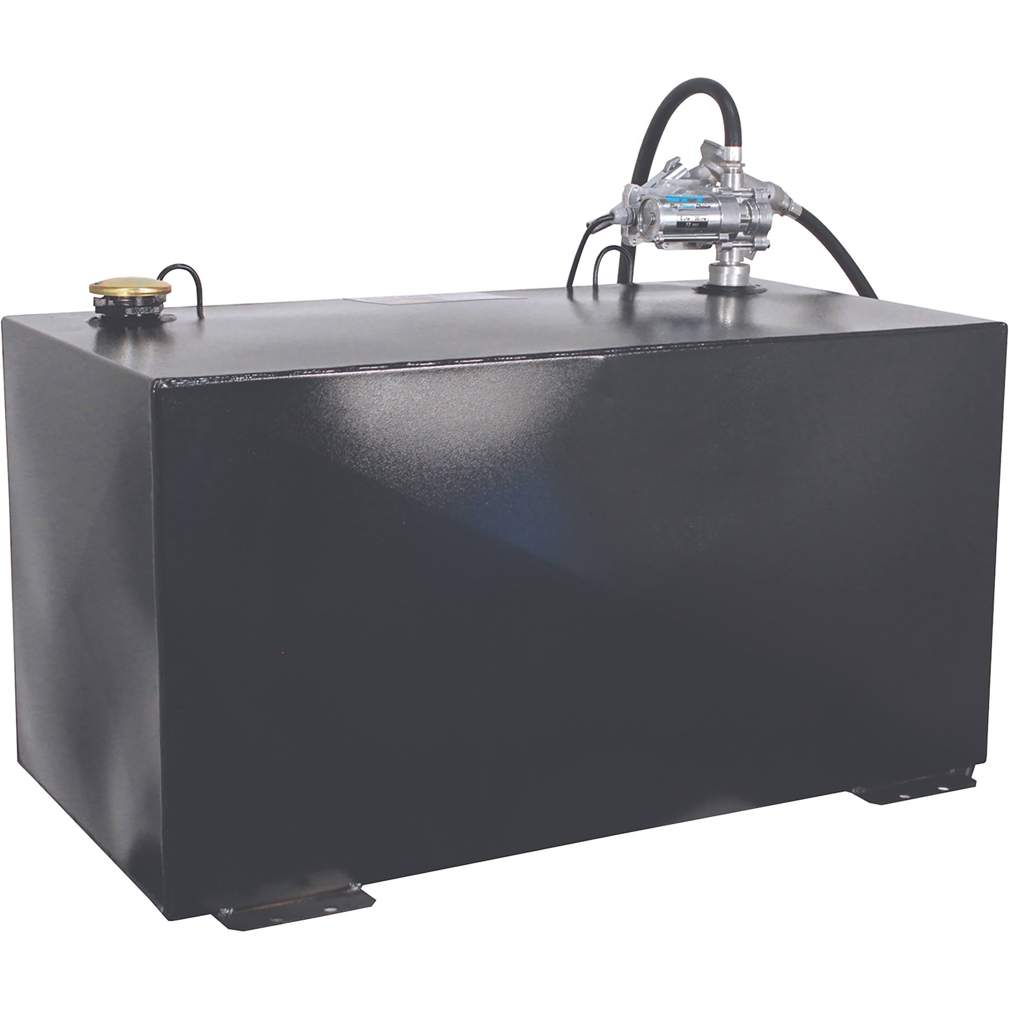 Better Built Steel Transfer Fuel Tank with GPI 12V Fuel Transfer Pump- 100-Gallon, Black, Rectangular, 8 GPM, Model 29214896