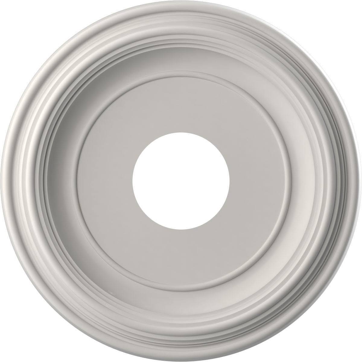 Ekena Millwork Traditional 13 in. O.D. x 3-1/2 in. I.D. x 1-1/4 in. P Thermoformed PVC Ceiling Medallion UltraCover Satin Blossom White