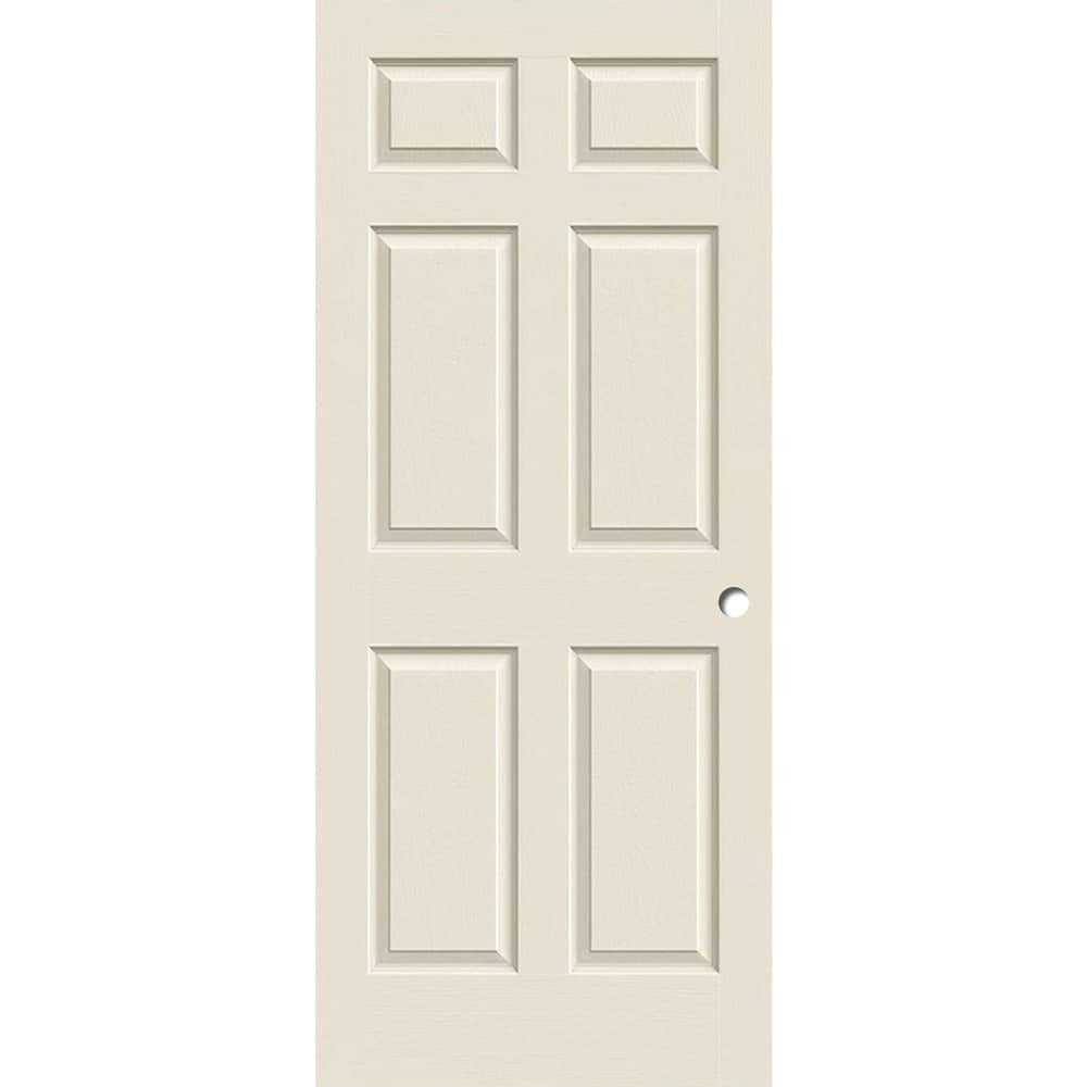 ReliaBilt Colonist Textured 30-in x 80-in 6-Panel Hollow Core Primed Molded Composite Slab Door in Off-White | LO30404