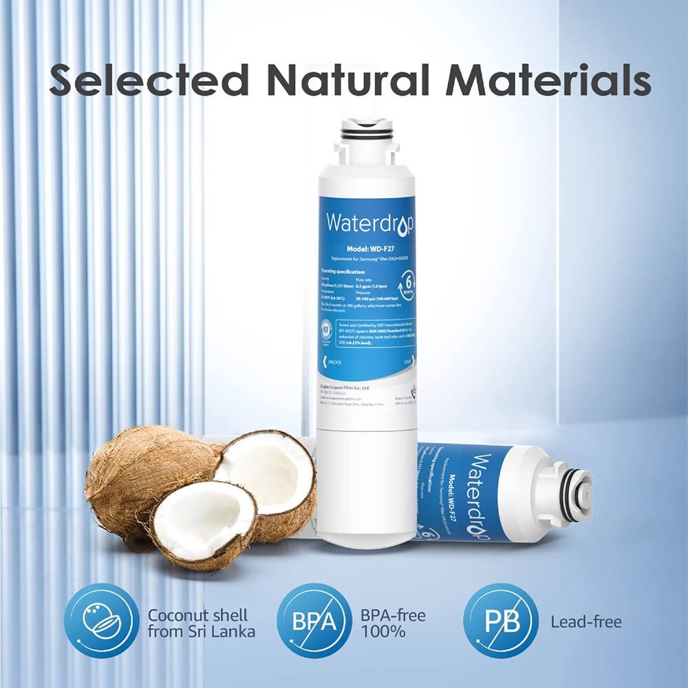 Waterdrop NSF 42 Certified DA29-00020B Refrigerator Water Filter, Replacement for Samsung Haf-cin/exp, DA29-00020A/B, Pack of 3