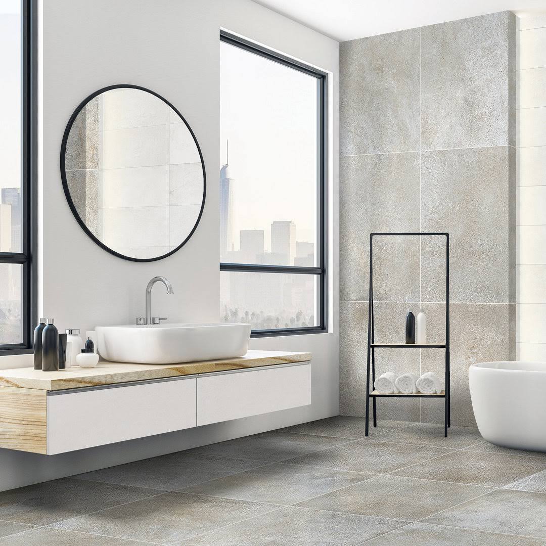 Ivy Hill Tile Hudson Gray 23.69 in. x 47.07 in. Matte Porcelain Floor and Wall Tile (31 Sq. ft. / CASE)