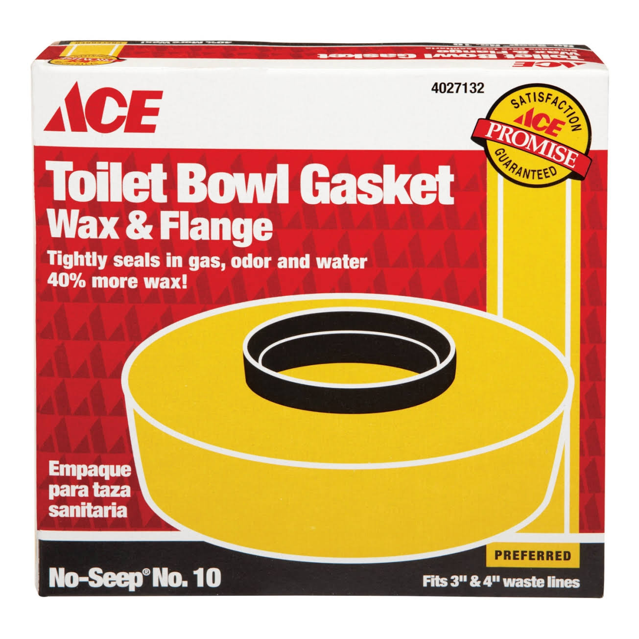 Ace Toilet Bowl Gasket with Wax & Flange