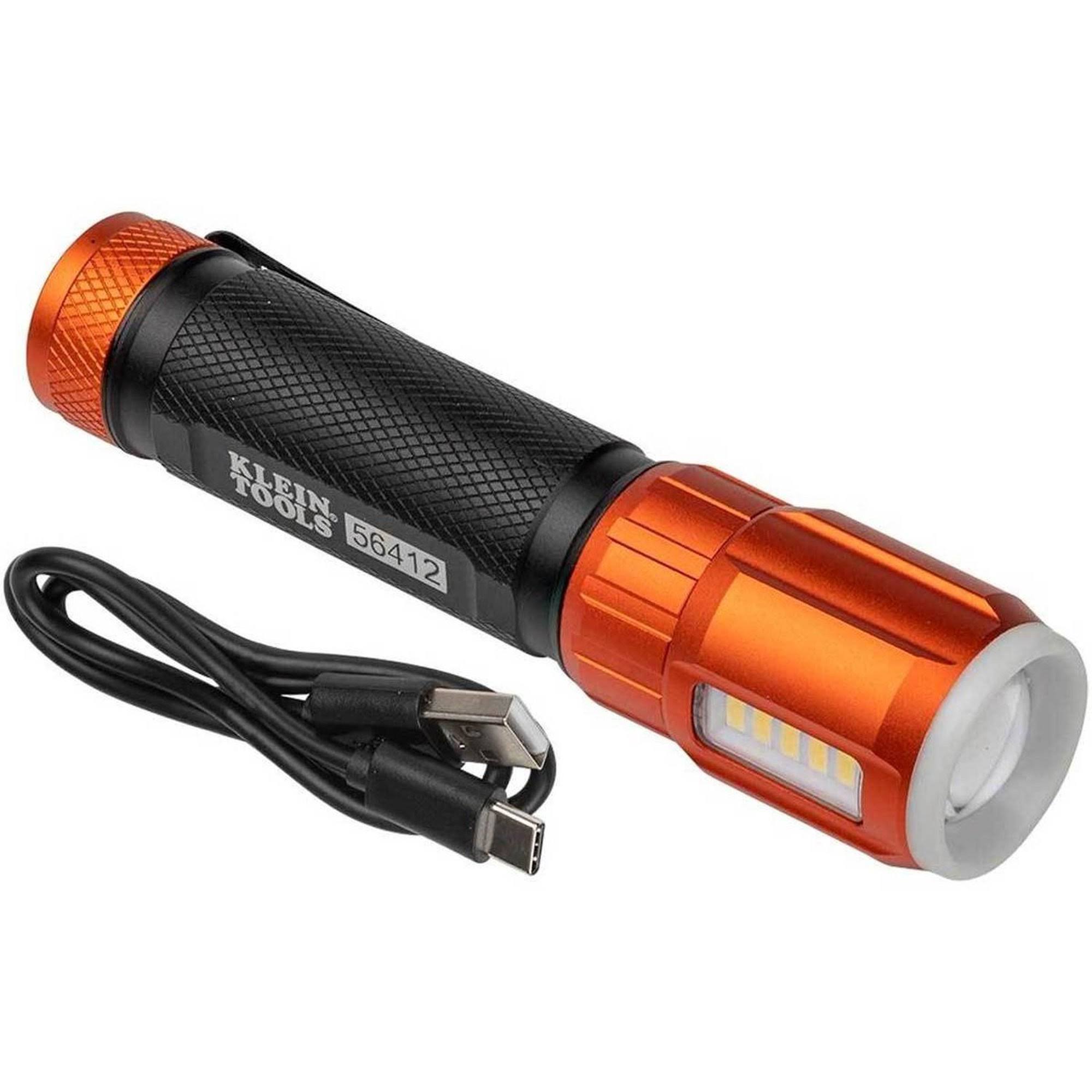 Klein Tools 56412- Rechargeable LED Flashlight with Worklight