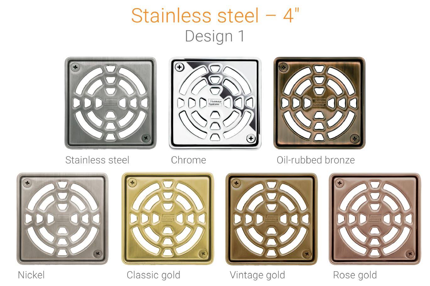 Schluter Kerdi-Drain 4 in. Vintage Gold Drain Grate