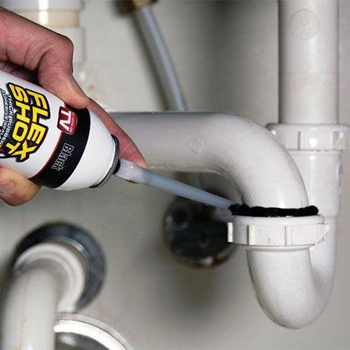Flex Shot Sealant, Thick Rubber Adhesive, Black, Jumbo Can- 8 oz