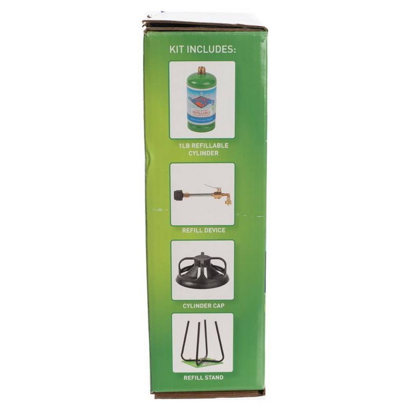 Flame King 1 lb. Refillable Propane Cylinder with Refill Kit